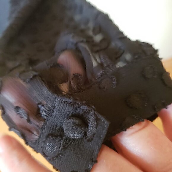 Ann Taylor Black Dot Party Shift Dress  with Sheer Sleeves Size 0 - Picture 8 of 15